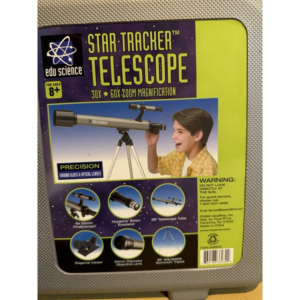 Kids STEM Edu Science Star Tracker Telescope 30X 60X Magnification with Case